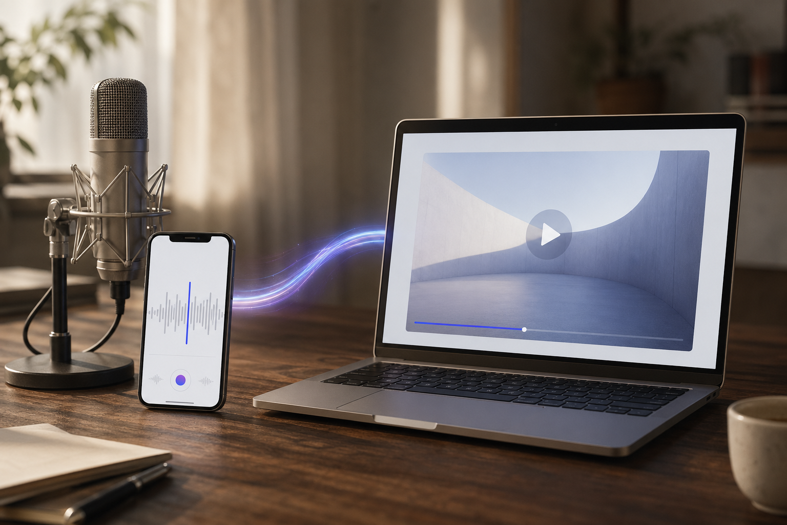 音声から動画への変換フローイラスト